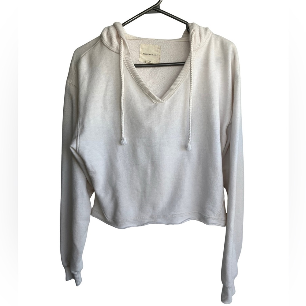American Eagle Outfitters cropped hoodie white small